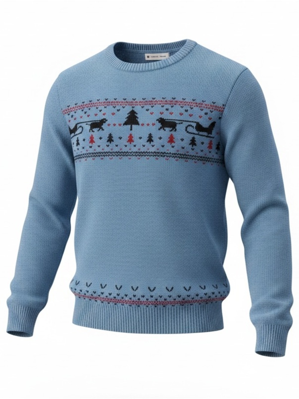 NWT Southern Proper Size XL "Blue Sky Sled Dog" Bienville Crew Neck Sweater